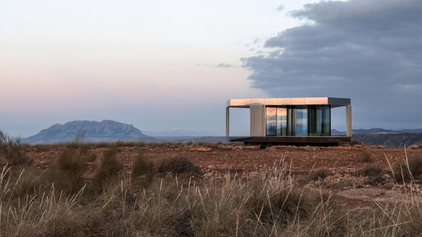 Glass Pavilion by OFIS Arhitekti provides a platform for star gazing in a Spanish desert