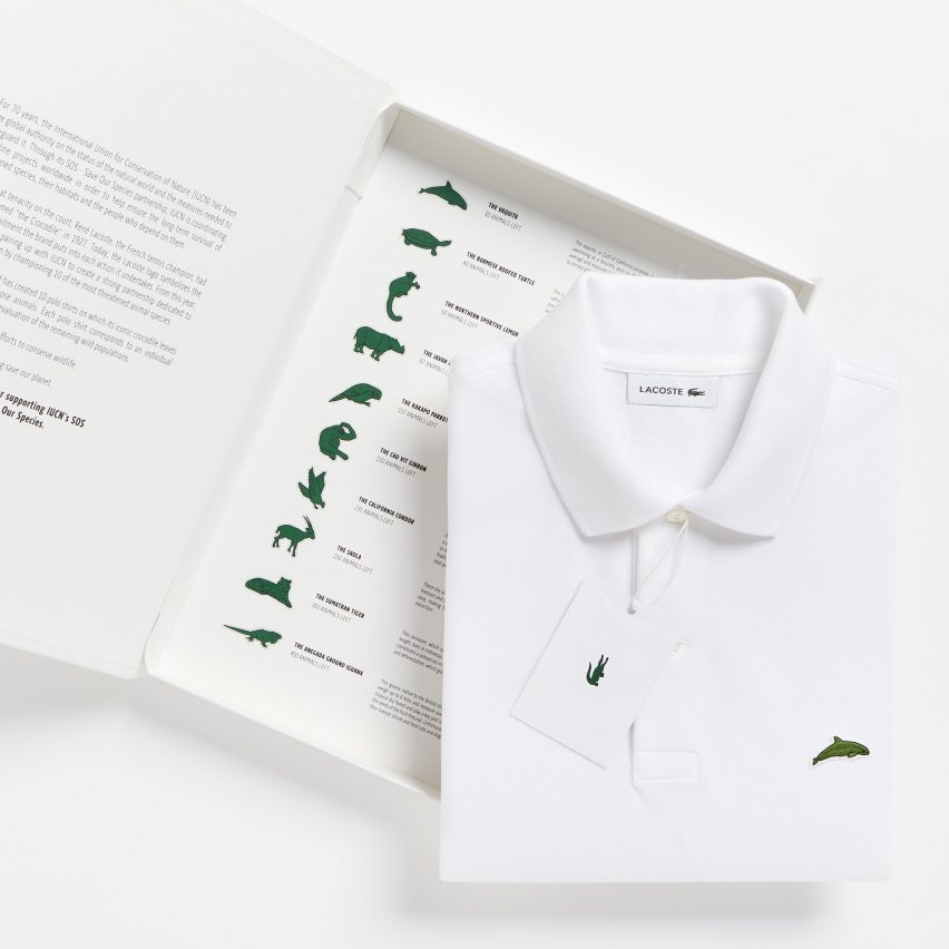 Lacoste's crocodile logo is replaced by endangered species for limited edition polo shirts