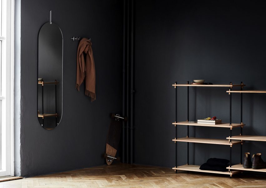 Moebe creates flexible shelving system that is held together by wooden wedges