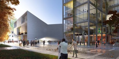 BIG designs "bow-tie-shaped" theatre for Albania's capital city