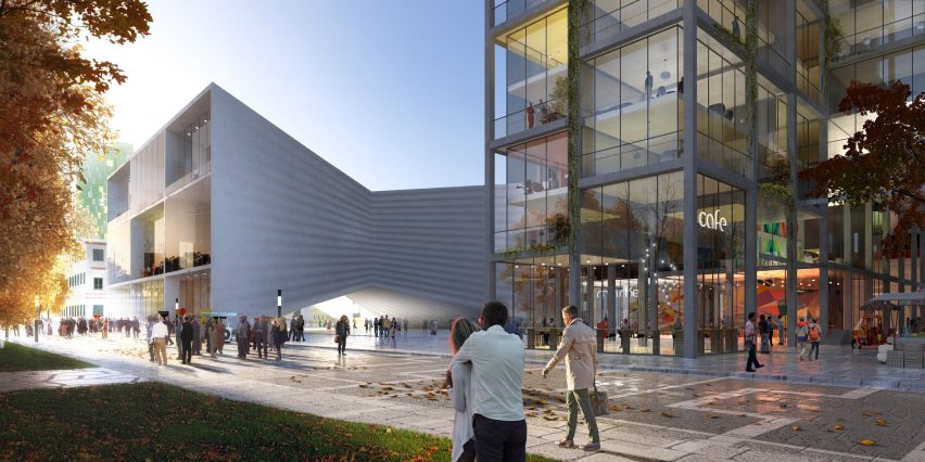BIG designs "bow-tie-shaped" theatre for Albania's capital city