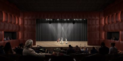 BIG designs "bow-tie-shaped" theatre for Albania's capital city