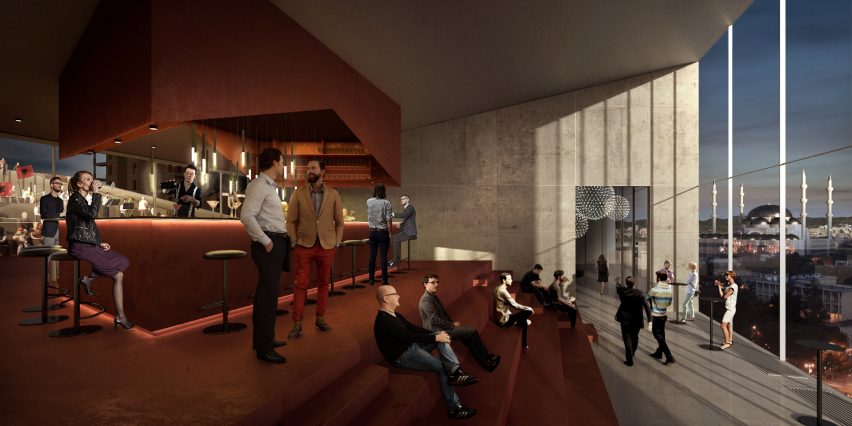 BIG designs "bow-tie-shaped" theatre for Albania's capital city