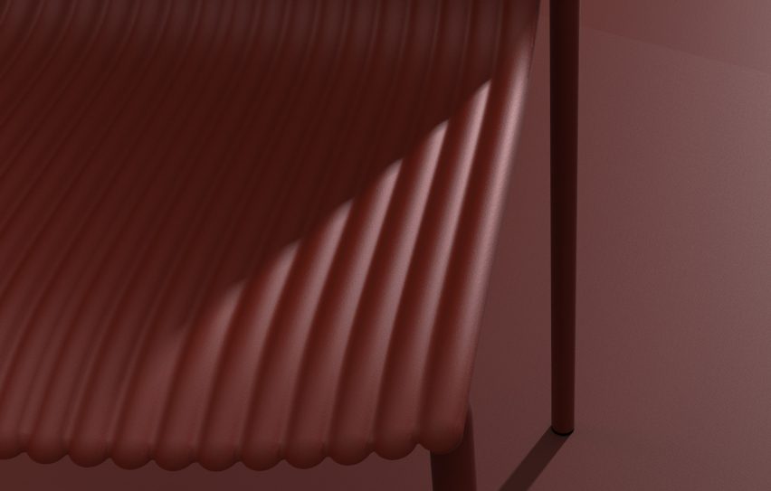 Ilseop Yoon creates pleated chairs from sheets of aluminium