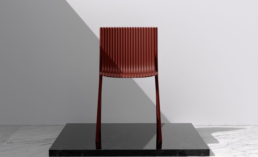 Ilseop Yoon creates pleated chairs from sheets of aluminium
