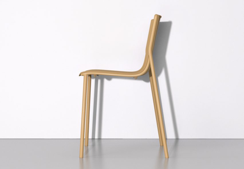 Ilseop Yoon creates pleated chairs from sheets of aluminium