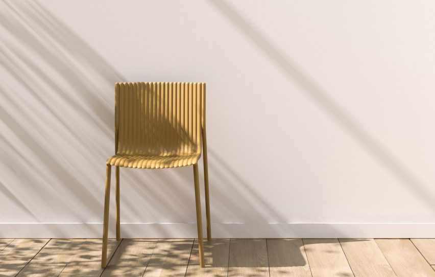 Ilseop Yoon creates pleated chairs from sheets of aluminium