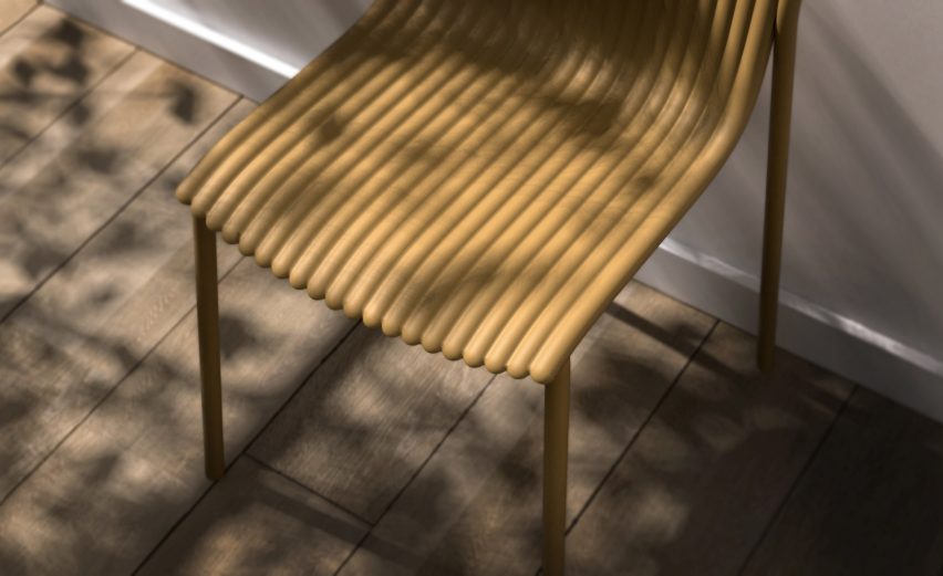 Ilseop Yoon creates pleated chairs from sheets of aluminium