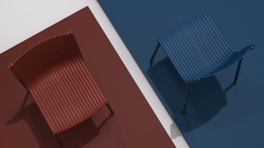Ilseop Yoon creates pleated chairs from sheets of aluminium