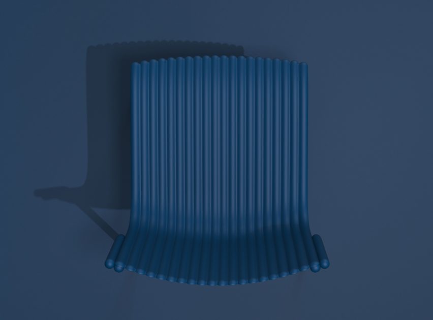 Ilseop Yoon creates pleated chairs from sheets of aluminium