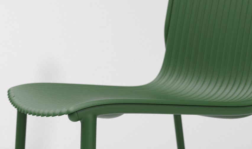 Ilseop Yoon creates pleated chairs from sheets of aluminium