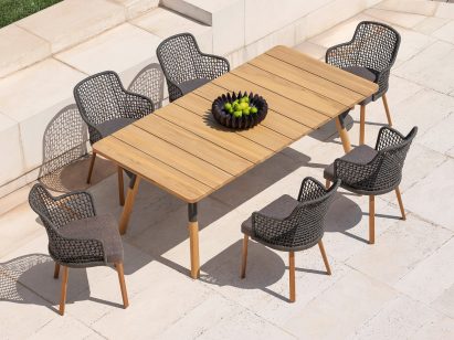 Monica Armani creates outdoor chair with woven backrest for Varaschin