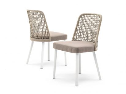 Monica Armani creates outdoor chair with woven backrest for Varaschin