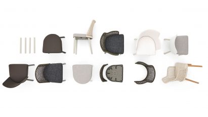 Monica Armani creates outdoor chair with woven backrest for Varaschin