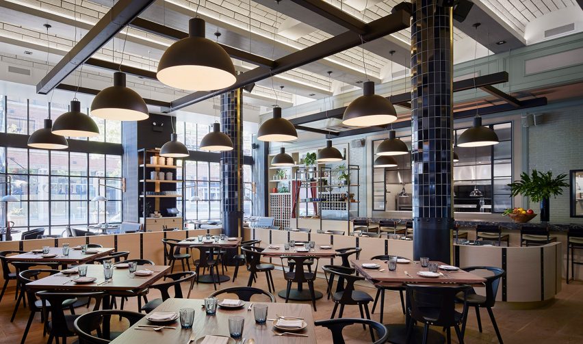The Proxi restaurant occupies former printing house in Chicago