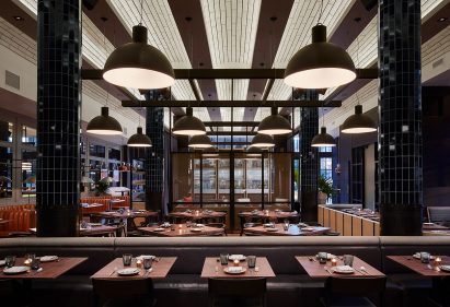 The Proxi restaurant occupies former printing house in Chicago
