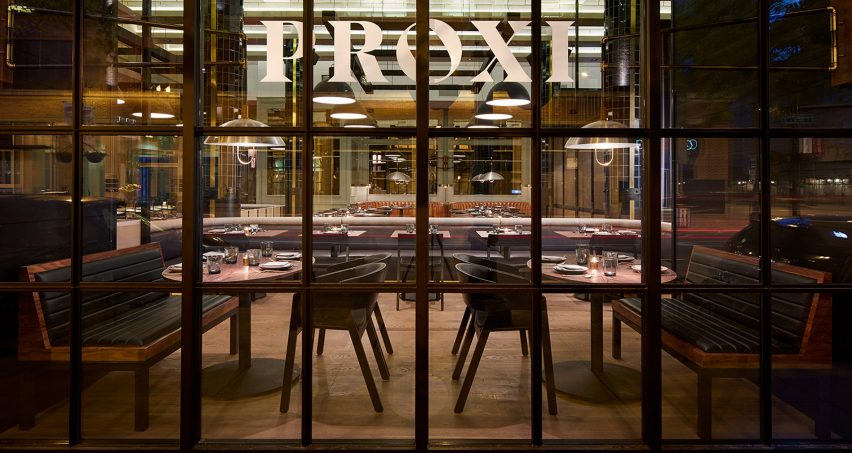 The Proxi restaurant occupies former printing house in Chicago