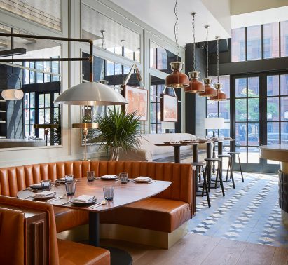 The Proxi restaurant occupies former printing house in Chicago