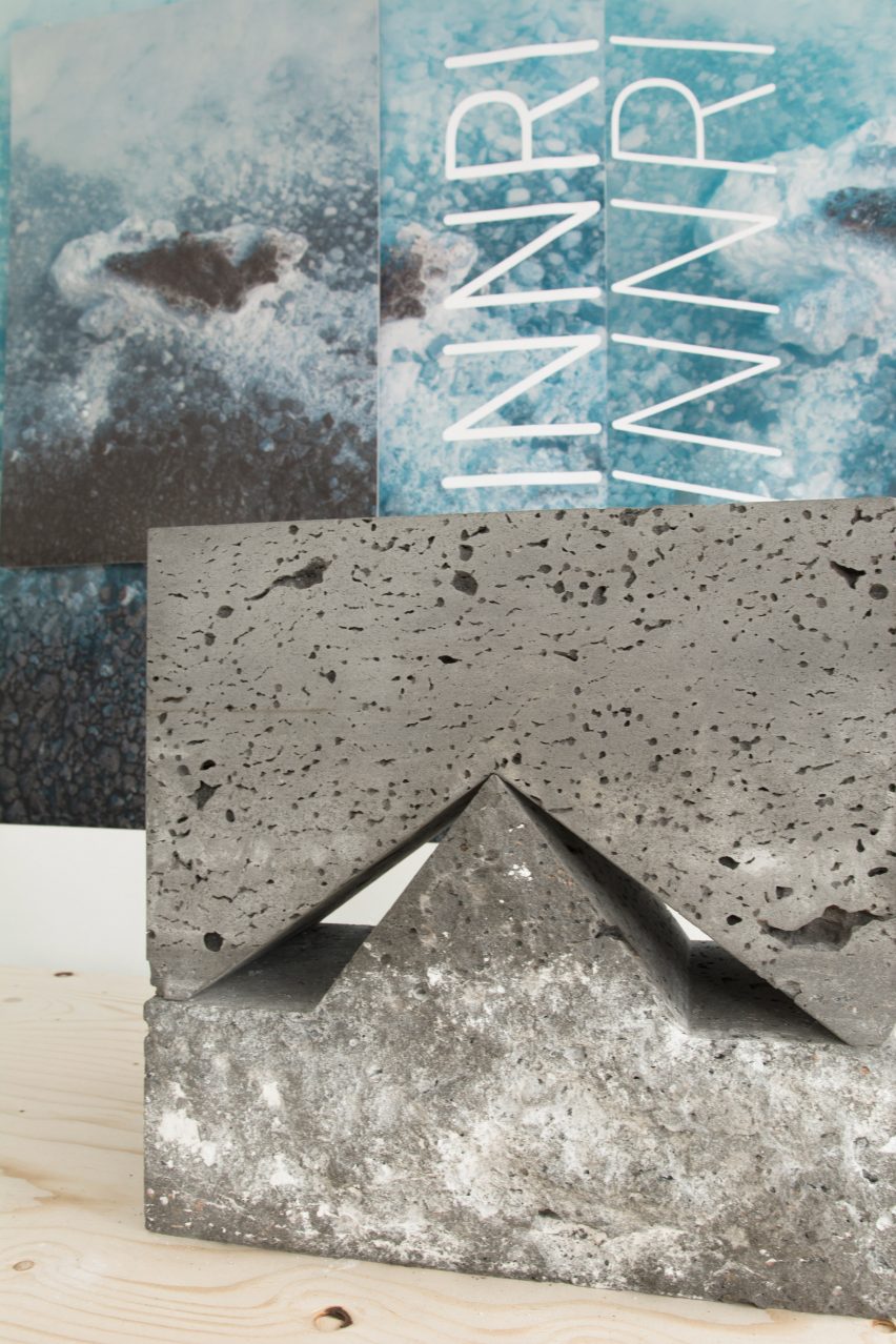 Reykjavik-based studio innriinnri has created a furniture piece made from natural materials found in Iceland's landscape