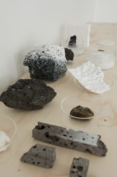 Reykjavik-based studio innriinnri has created a furniture piece made from natural materials found in Iceland's landscape