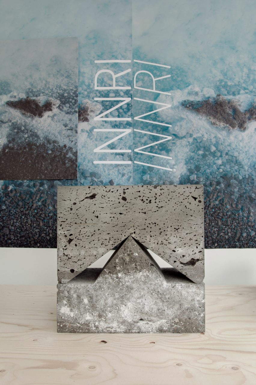 Reykjavik-based studio innriinnri has created a furniture piece made from natural materials found in Iceland's landscape