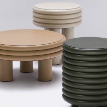 Stéphane Parmentier upholsters chubby furniture collection in leather