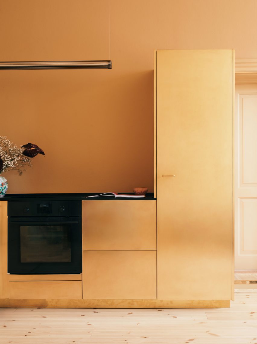 Gold Reform kitchen in Stine Goya Copenhagen offices