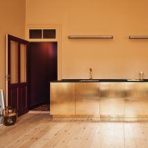 Gold Reform kitchen in Stine Goya Copenhagen offices