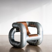 Lucas Muñoz creates Tubular furniture from ventilation pipes and scrap metal