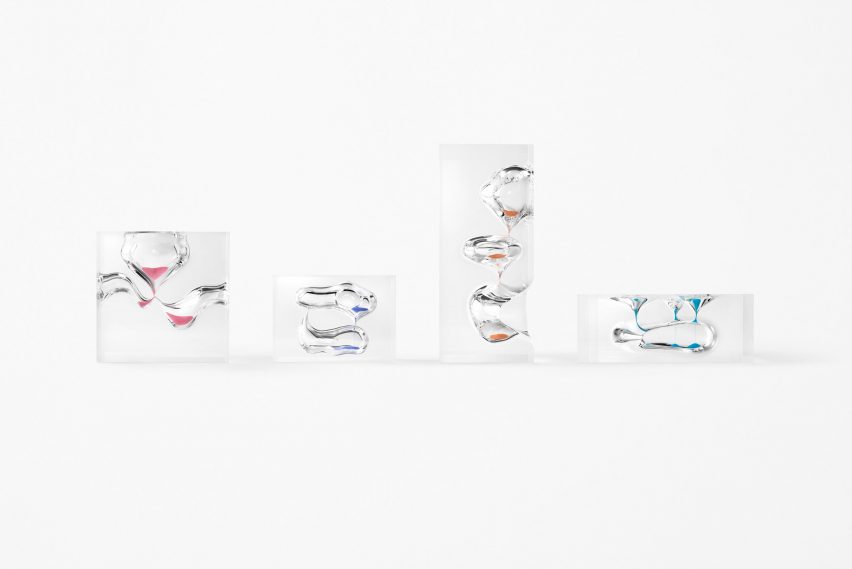 Nendo aims to "design time" with collection of unconventional hourglasses