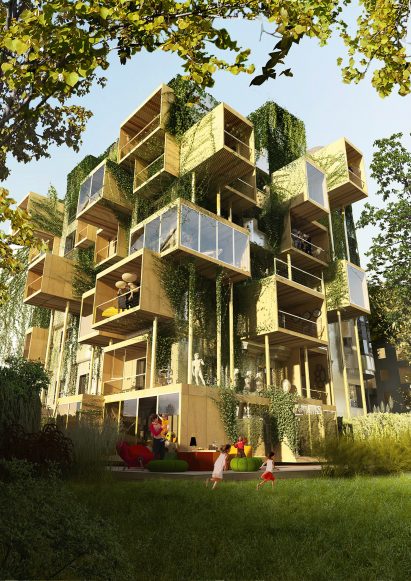 Malka Architecture has proposed adding cubed parasitic extensions to an apartment building in Paris