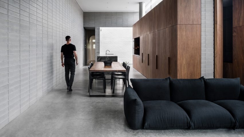 Masonry walls enclose courtyards and living spaces at Ritz&Ghougassian’s Melbourne extension