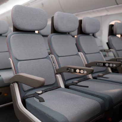 PearsonLloyd economy class airplane seating concept