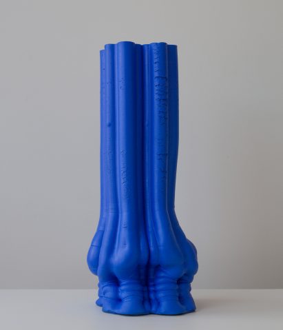 Alton Alvarez adopts Yves Klein's signature blue for extruded vases