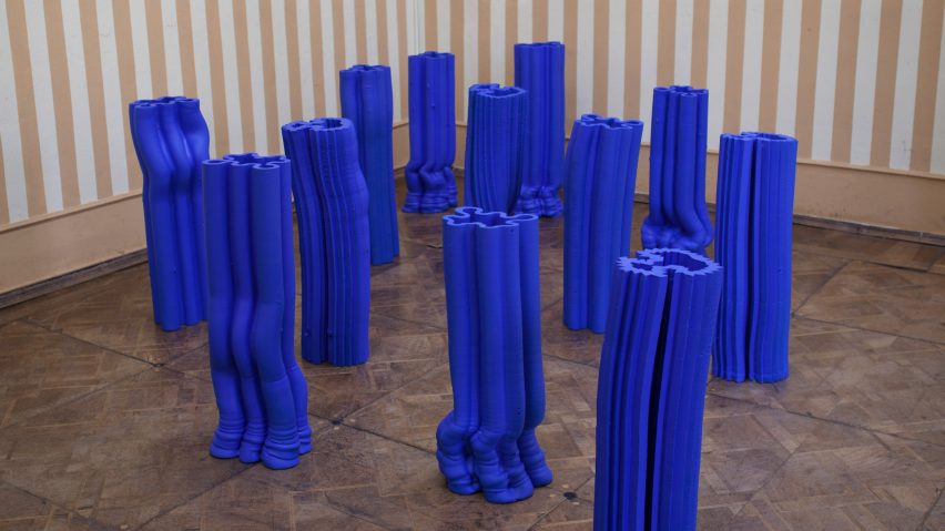 Anton Alvarez adopts Yves Klein’s signature blue for extruded vases
