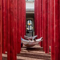 Asif Khan creates “something between a forest and an open-air cathedral” within Milanese palazzo
