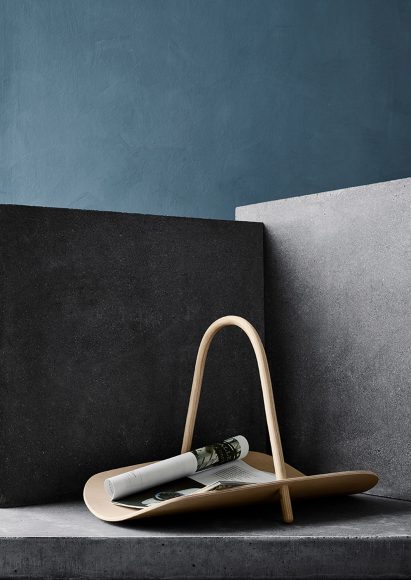 Benjamin Hubert uses steam-bending to create curving wooden basket for Fritz Hansen
