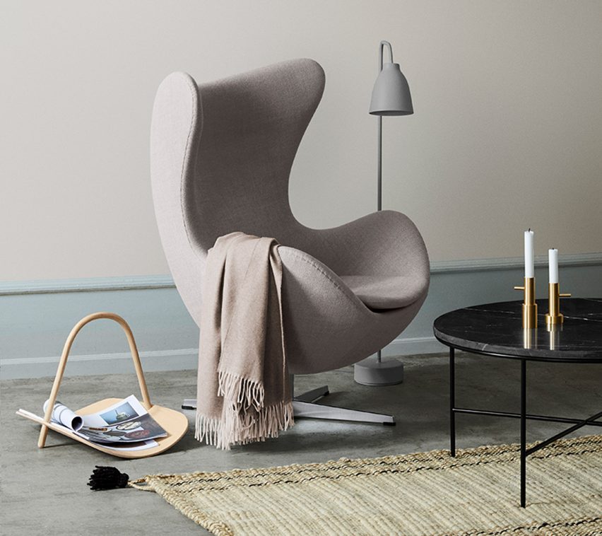 Benjamin Hubert uses steam-bending to create curving wooden basket for Fritz Hansen