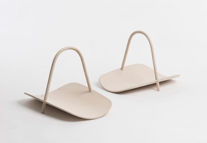 Benjamin Hubert uses steam-bending to create curving wooden basket for Fritz Hansen