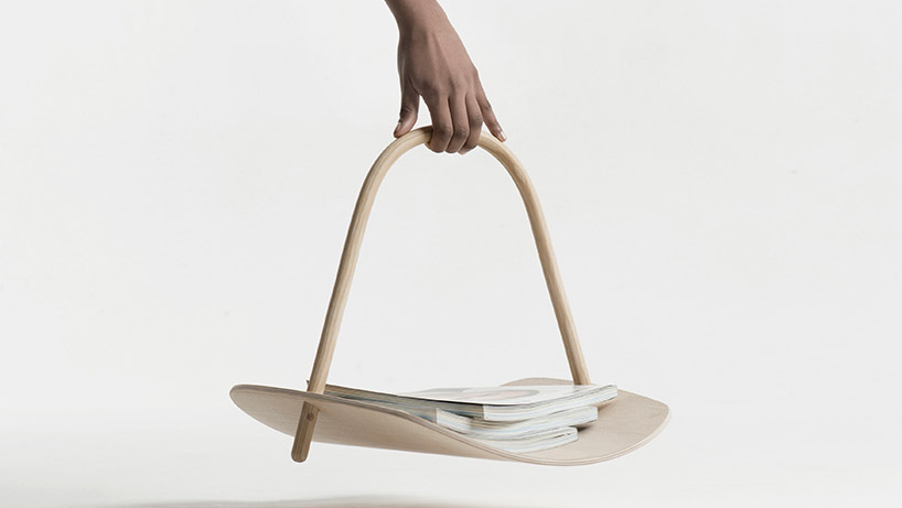 Benjamin Hubert uses steam-bending to create curving wooden basket for Fritz Hansen