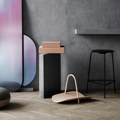Benjamin Hubert uses steam-bending to create curving wooden basket for Fritz Hansen