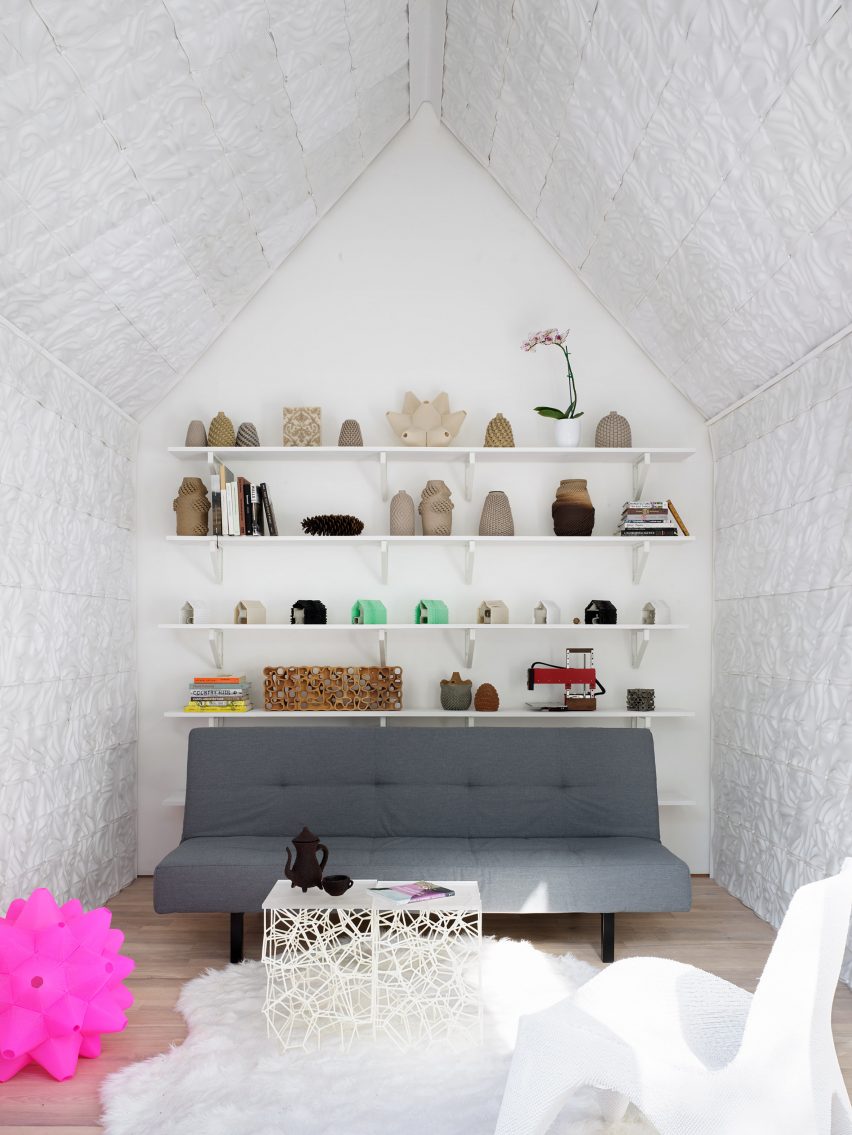 Cabin of 3D printed curiosities by Emerging Objects