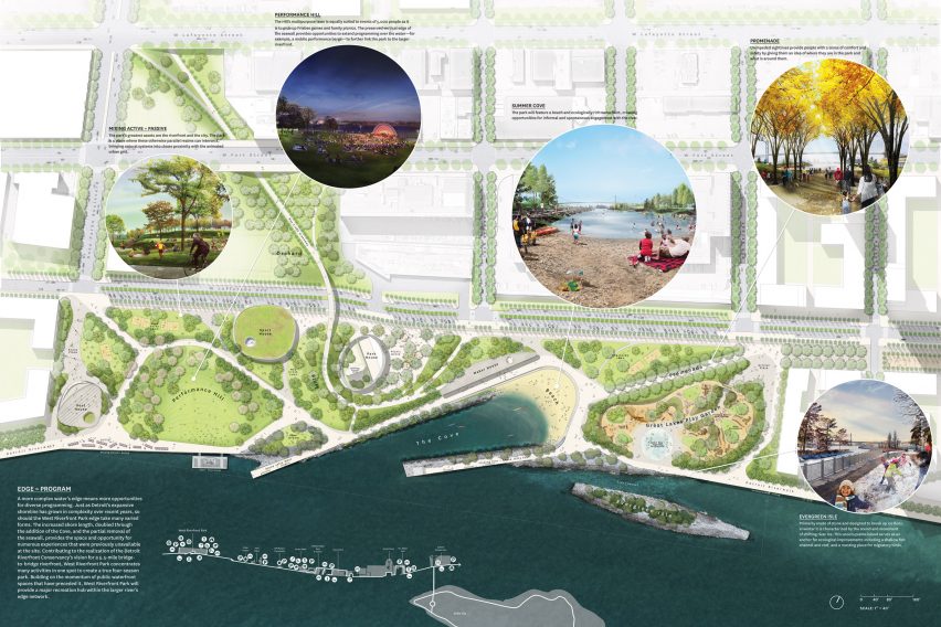 Detroit West Riverfront Park by MVVA and David Adjaye