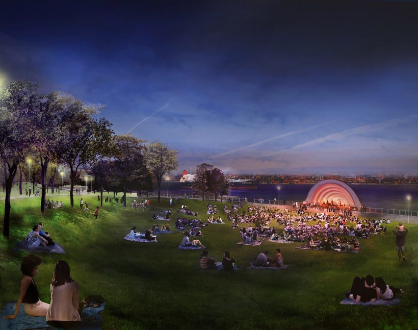 Detroit West Riverfront Park by MVVA and David Adjaye