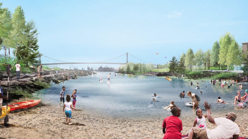 Detroit West Riverfront Park by MVVA and David Adjaye