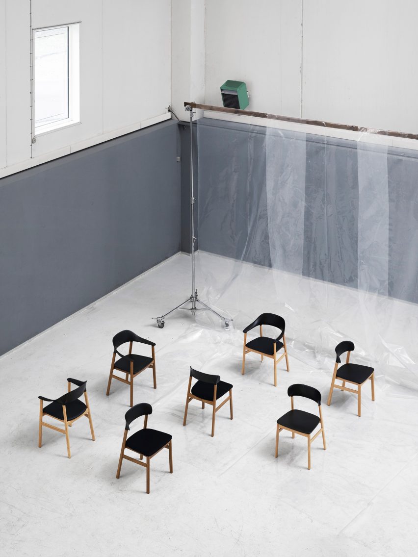 Simon Legald's Herit chair for Normann Copenhagen is "draped in nostalgia"