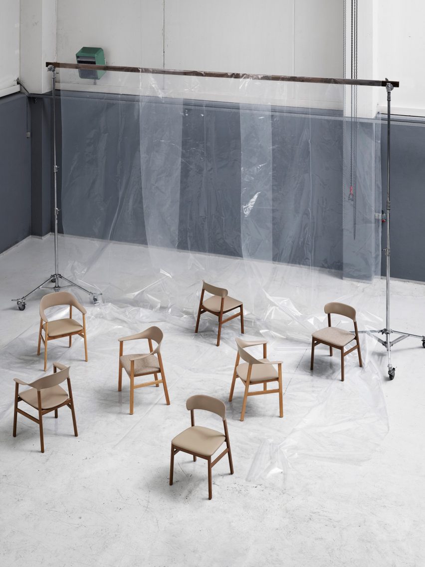 Simon Legald's Herit chair for Normann Copenhagen is "draped in nostalgia"