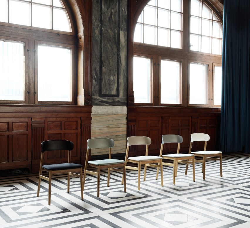 Simon Legald's Herit chair for Normann Copenhagen is "draped in nostalgia"