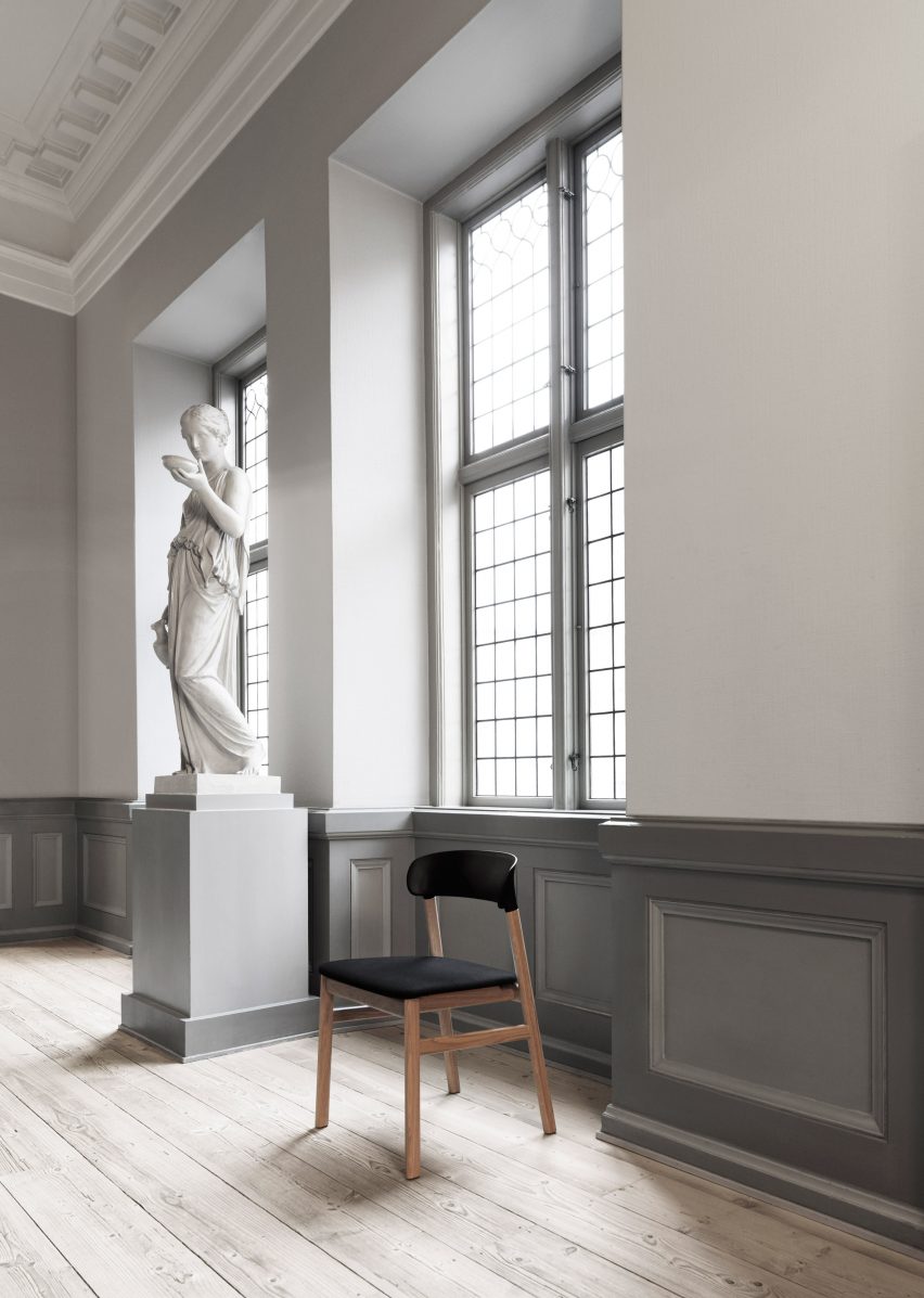 Simon Legald's Herit chair for Normann Copenhagen is "draped in nostalgia"