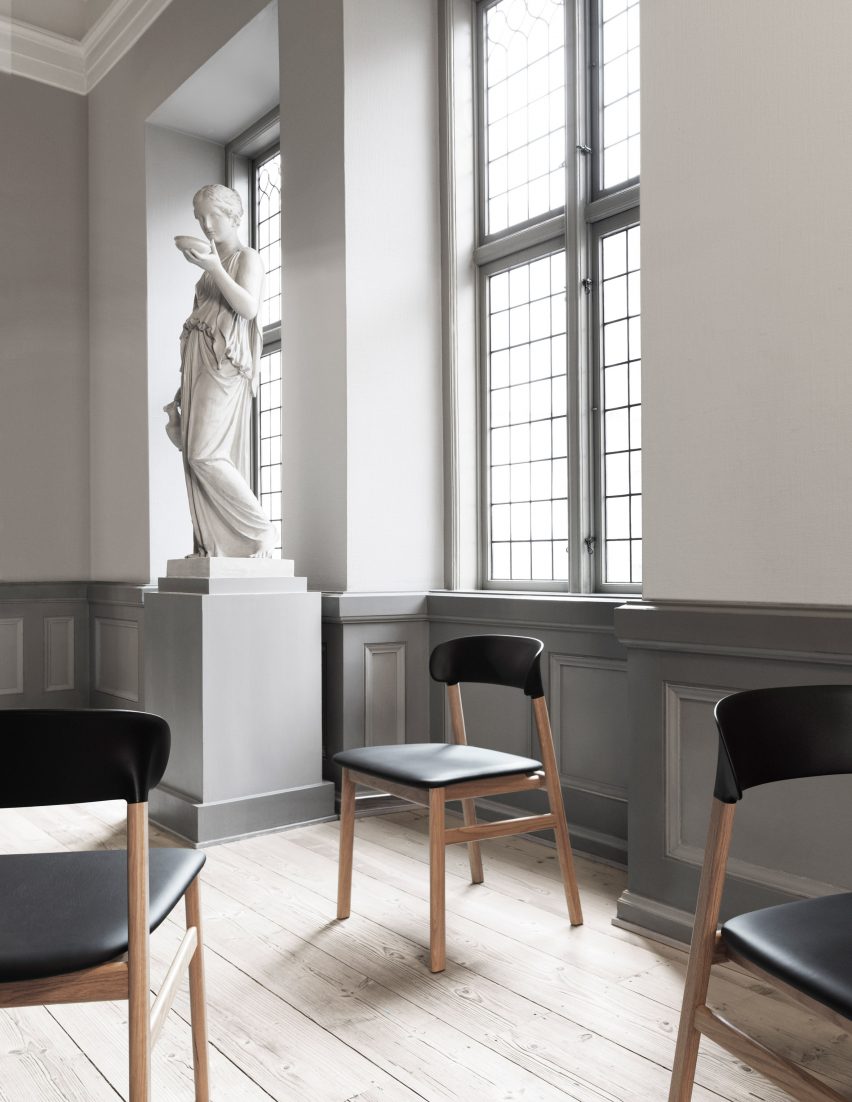 Simon Legald's Herit chair for Normann Copenhagen is "draped in nostalgia"